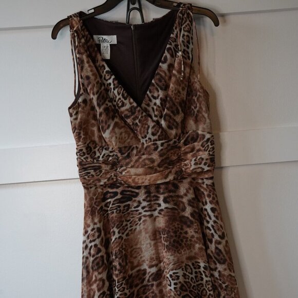 NWT, Patra, Vintage Leopard Sleeveless Fit & Flare Dress, Brown, Black, Tan - Picture 3 of 8